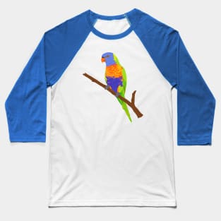Rainbow Lorikeet on a Twig Baseball T-Shirt